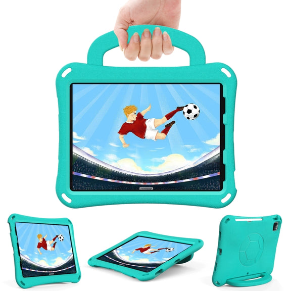 For iPad Pro 11 2024 Handle Football Shaped EVA Shockproof Tablet Case(Mint  Green)