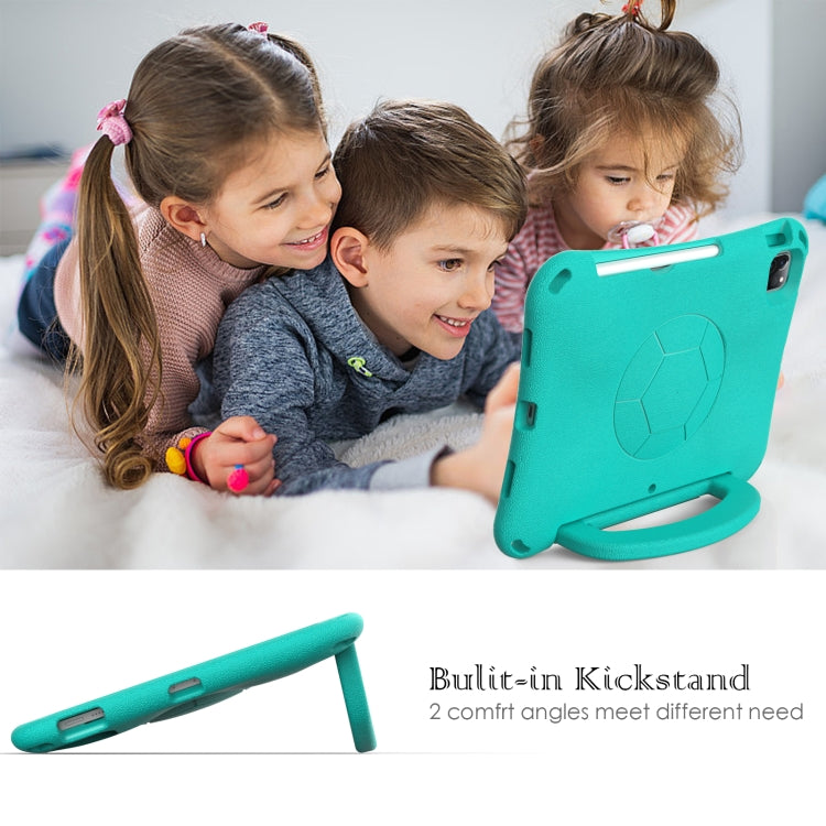 For iPad Pro 11 2024 Handle Football Shaped EVA Shockproof Tablet Case(Mint  Green)