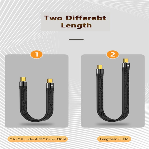 13cm Thunderbolt 4 USB-C / Type-C Male to Male PD 100W Charge FPC Data Cable