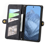 For Google Pixel 9 Geometric Zipper Wallet Side Buckle Leather Phone Case(Black)