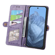 For Google Pixel 9 Geometric Zipper Wallet Side Buckle Leather Phone Case(Purple)