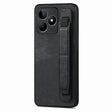 For Realme C53 Retro Wristband Holder Leather Back Phone Case(Black) - Realme Cases by PMC TechLife | Online Shopping South Africa | PMC TechLife | Buy Now Pay Later Mobicred