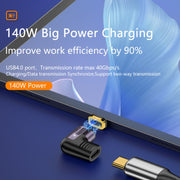 140W 5A USB 4.0 USB-C / Type-C to Type-C 40Gbps Data OTG Magnetic Adapter, Spec:L-shape Elbow