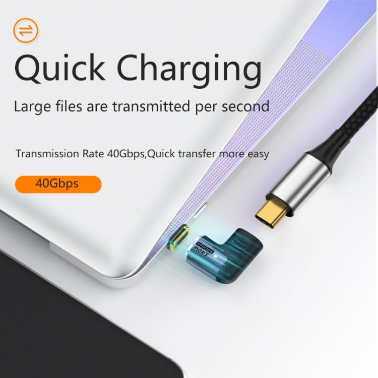 140W 5A USB 4.0 USB-C / Type-C to Type-C 40Gbps Data OTG Magnetic Adapter, Spec:L-shape Elbow