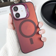 For iPhone 11 MagSafe Lens Holder PC Hybrid TPU Phone Case(Red)