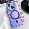For iPhone 14 MagSafe Lens Holder PC Hybrid TPU Phone Case(Blue) - iPhone 14 Cases by PMC TechLife | Online Shopping South Africa | PMC TechLife
