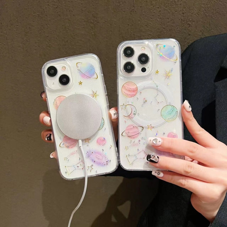 For iPhone 12 Cosmic Star MagSafe TPU Phone Case(Transparent)