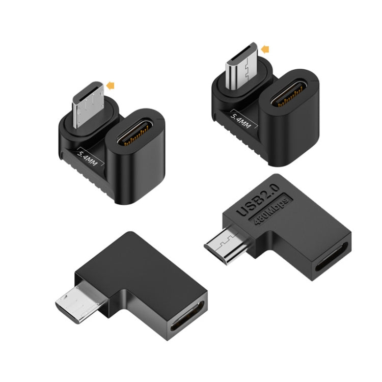 Type-C Female to Micro USB Male Adapter Data Charging Transmission, Specification:Type-C Female to Micro Male Left Bend