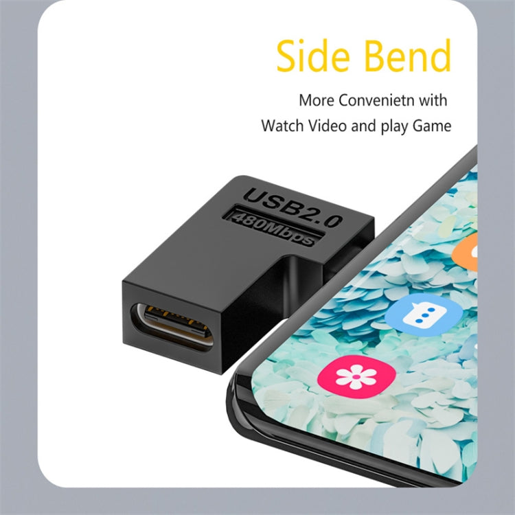 Type-C Female to Micro USB Male Adapter Data Charging Transmission, Specification:Type-C Female to Micro Male Left Bend