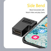 Type-C Female to Micro USB Male Adapter Data Charging Transmission, Specification:Type-C Female to Micro Male Left Bend