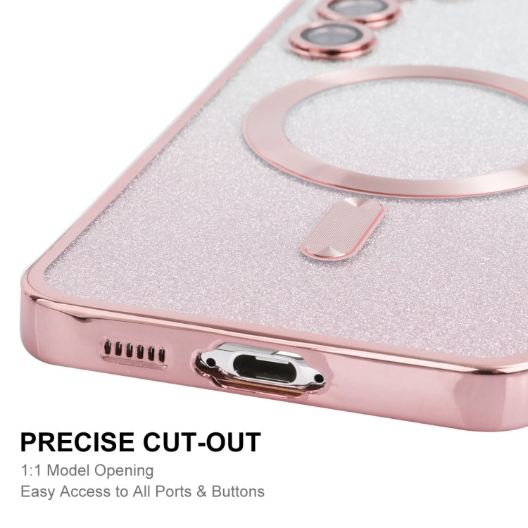 For Samsung Galaxy S24 5G ENKAY Hat-Prince Magnetic Glitter Plated TPU Phone Case with Lens Film(Silver)