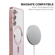 For Samsung Galaxy S25 5G ENKAY Hat-Prince Magnetic Glitter Plated TPU Phone Case with Lens Film(Silver)
