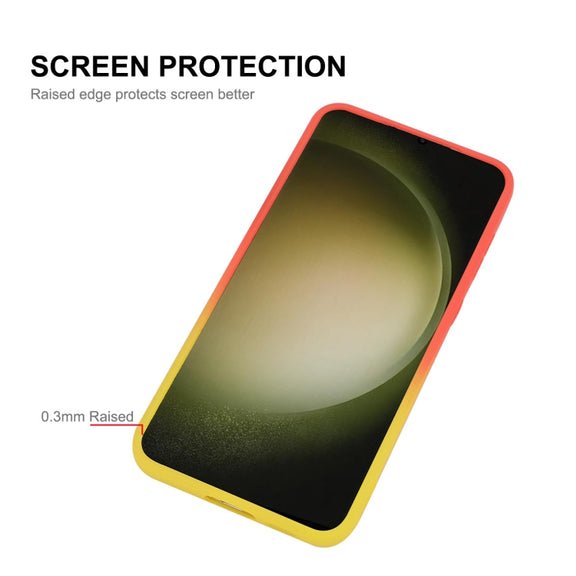For Samsung Galaxy S23 5G ENKAY Hat-Prince MagSafe Rainbow Gradient Silicone Phone Case with Lens Film(Dark Blue)