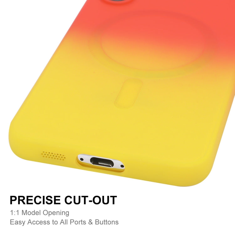 For Samsung Galaxy S23 5G ENKAY Hat-Prince MagSafe Rainbow Gradient Silicone Phone Case with Lens Film(Dark Blue)