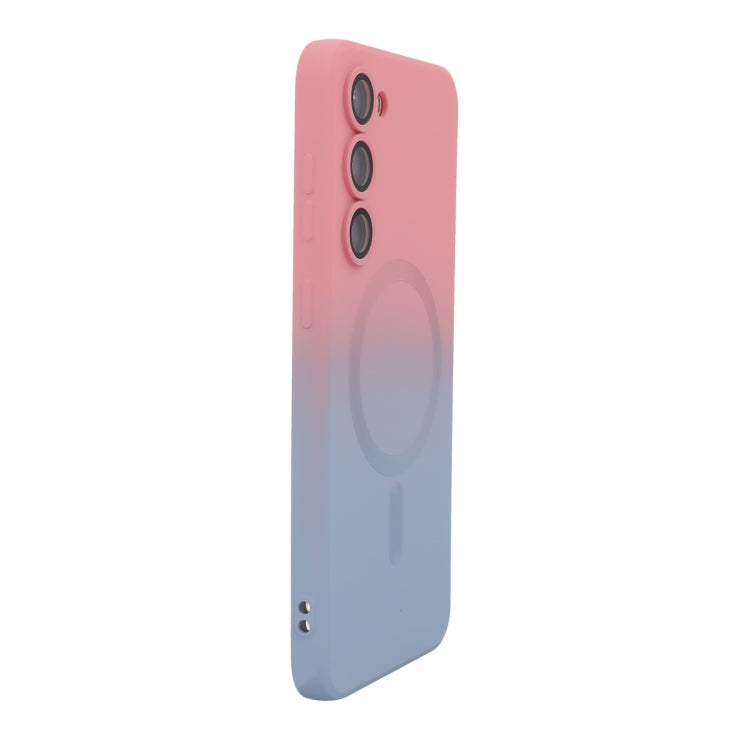 For Samsung Galaxy S23+ 5G ENKAY Hat-Prince MagSafe Rainbow Gradient Silicone Phone Case with Lens Film(Pink Blue)