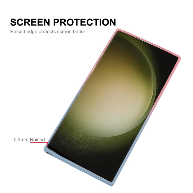 For Samsung Galaxy S24 Ultra 5G ENKAY Hat-Prince MagSafe Rainbow Gradient Silicone Phone Case with Lens Film(Green Blue)