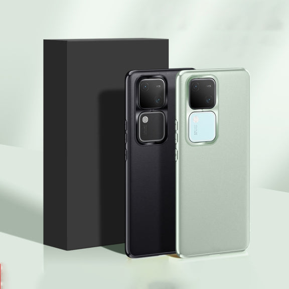 For vivo S18 Plain-Leather All-inclusive Shockproof Phone Case(Green)