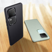 For vivo S18 Pro Plain-Leather All-inclusive Shockproof Phone Case(Black)