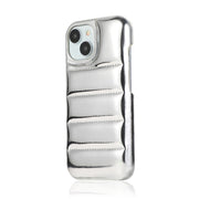 For iPhone 15 Pro Laser Aurora Down Jacket All-inclusive Phone Case(Pink)