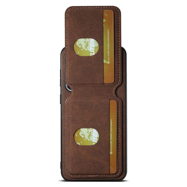 For Samsung Galaxy S24+ 5G Suteni H02 Litchi Leather Card Wallet Stand Back Phone Case(Brown)