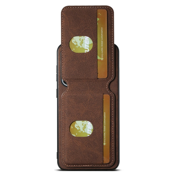 For Samsung Galaxy S24+ 5G Suteni H02 Litchi Leather Card Wallet Stand Back Phone Case(Brown)