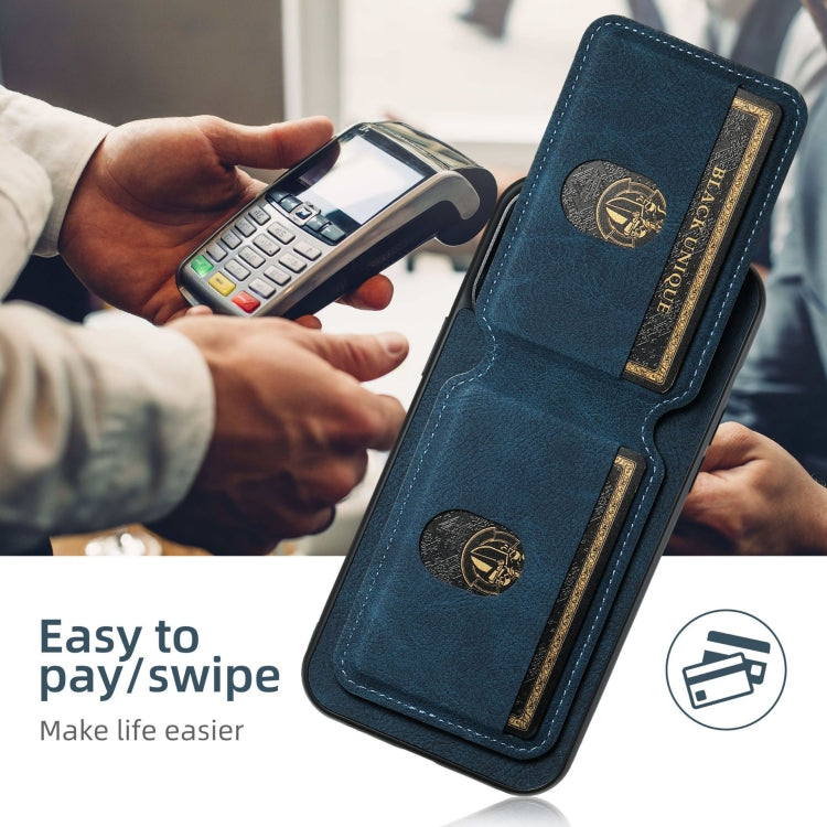 For Samsung Galaxy S24+ 5G Suteni H02 Litchi Leather Card Wallet Stand Back Phone Case(Blue)