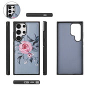 For Samsung Galaxy S24 5G Flower Multi-functional Crossbody Zipper Wallet Leather Phone Case(Blue)