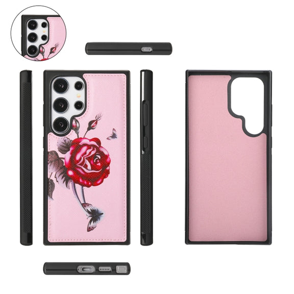 For Samsung Galaxy S24+ 5G Flower Multi-functional Crossbody Zipper Wallet Leather Phone Case(Pink)