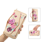 For Samsung Galaxy S24+ 5G Flower Multi-functional Crossbody Zipper Wallet Leather Phone Case(Yellow)