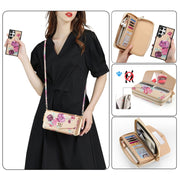 For Samsung Galaxy S24+ 5G Flower Multi-functional Crossbody Zipper Wallet Leather Phone Case(Yellow)
