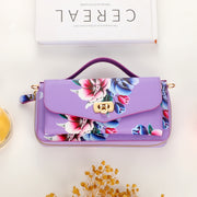 For Samsung Galaxy S24 Ultra 5G Flower Multi-functional Crossbody Zipper Wallet Leather Phone Case(Purple)