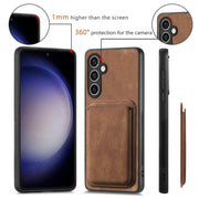 For Samsung Galaxy S23 FE 5G Retro Leather Card Bag Magnetic Phone Case(Brown)
