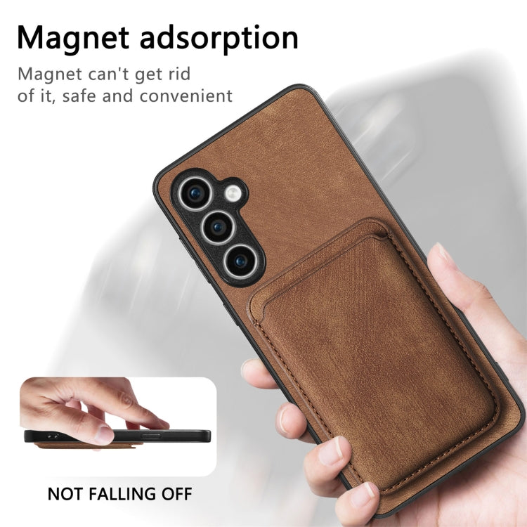 For Samsung Galaxy S23 FE 5G Retro Leather Card Bag Magnetic Phone Case(Brown)