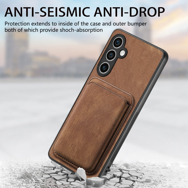 For Samsung Galaxy S23 FE 5G Retro Leather Card Bag Magnetic Phone Case(Brown)