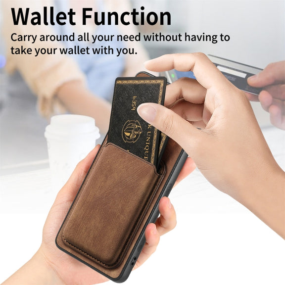For Samsung Galaxy S23 FE 5G Retro Leather Card Bag Magnetic Phone Case(Brown)