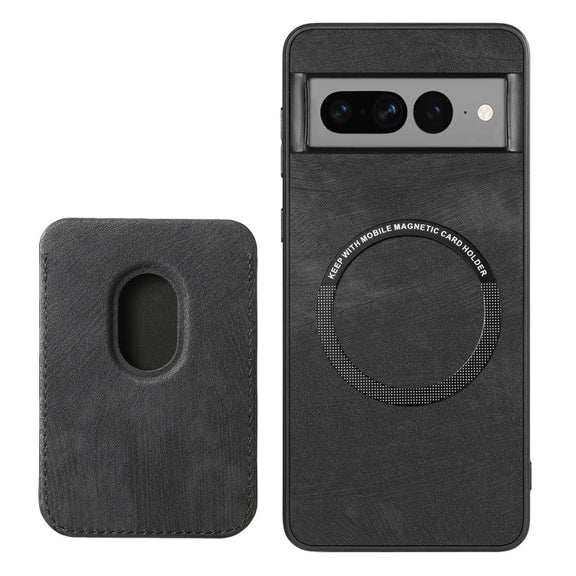 For Google Pixel 7 Pro Retro Leather Card Bag Magnetic Phone Case(Black)