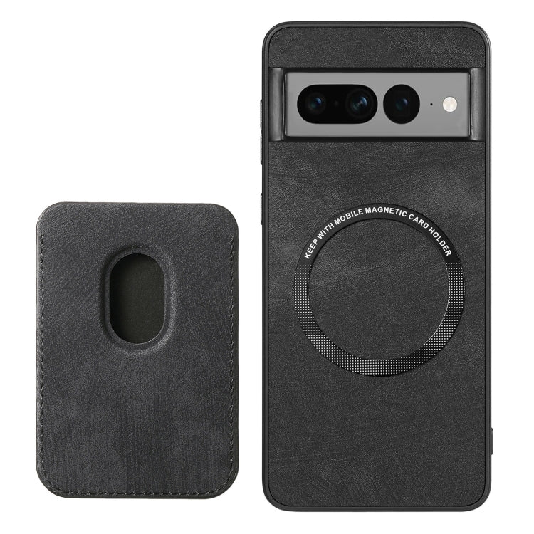 For Google Pixel 7 Pro Retro Leather Card Bag Magnetic Phone Case(Black)