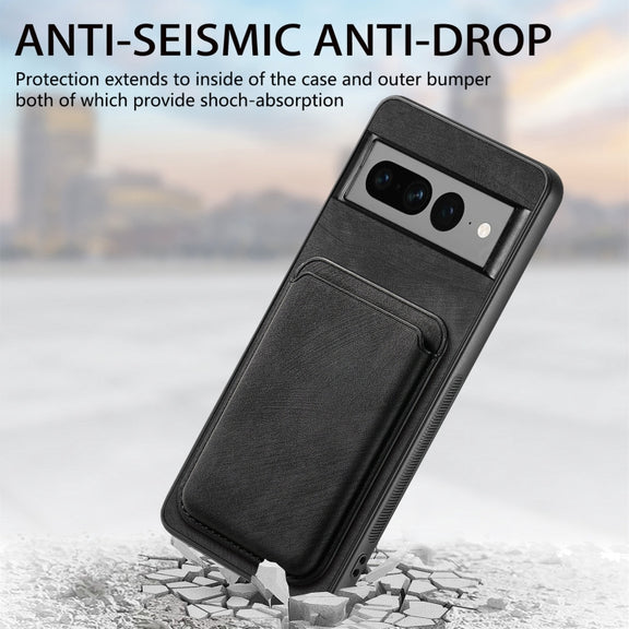 For Google Pixel 7 Pro Retro Leather Card Bag Magnetic Phone Case(Black)