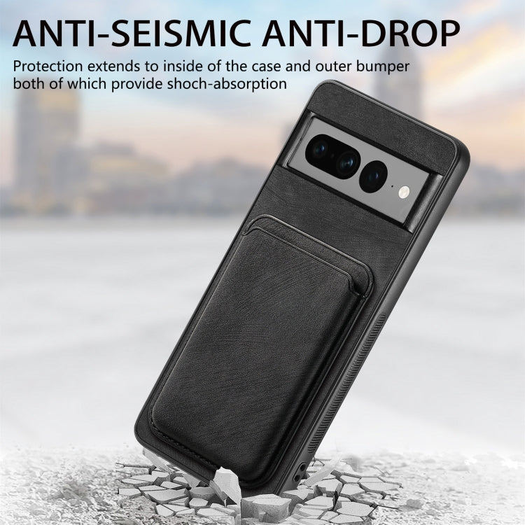 For Google Pixel 7 Pro Retro Leather Card Bag Magnetic Phone Case(Black)