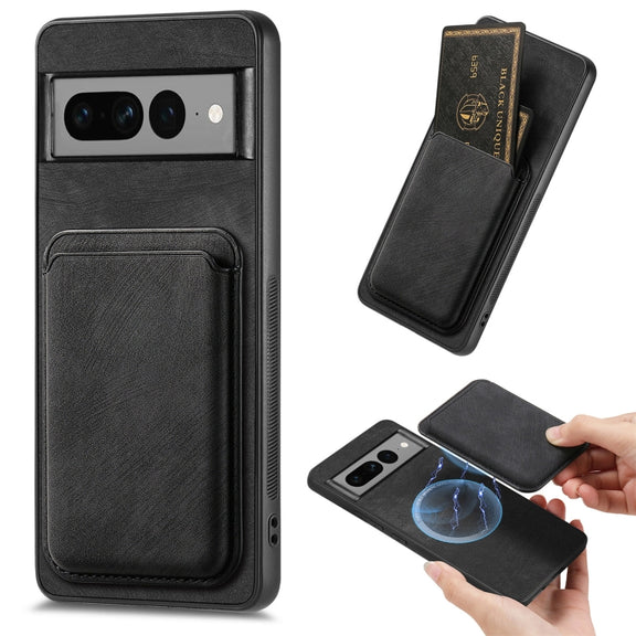 For Google Pixel 7 Pro Retro Leather Card Bag Magnetic Phone Case(Black)