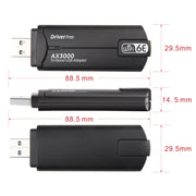 WD-AX3000 For Desktop PC WiFi Receiver USB 3.0 WiFi6 Driver Free Wireless Network Card(Red)