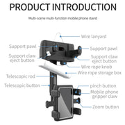 H23-8 New Multifunction Rearview Mirror Phone Holder Rotatable Retractable Phone Mount