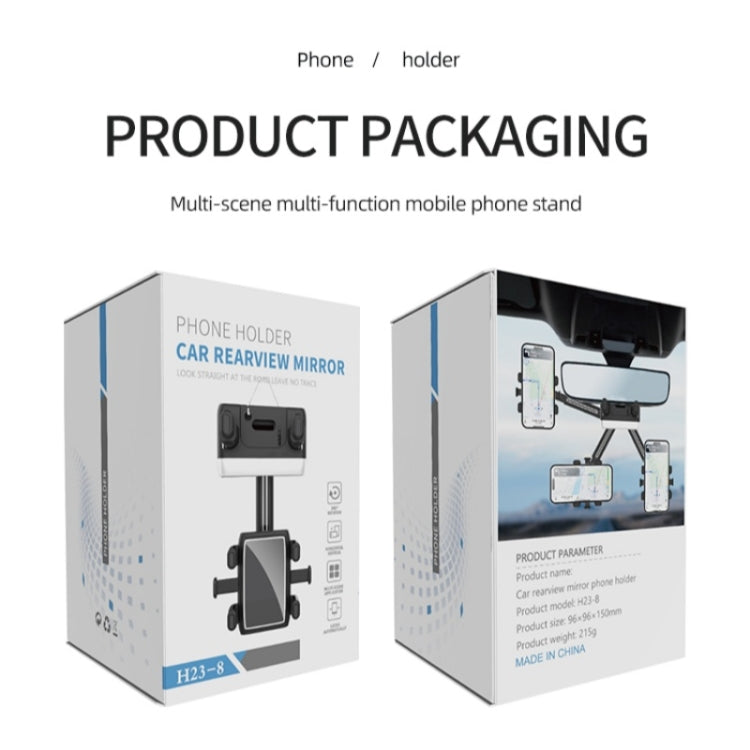 H23-8 New Multifunction Rearview Mirror Phone Holder Rotatable Retractable Phone Mount