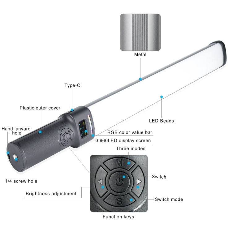VLOGLITE W270RGB Live Streaming E-Sports Handheld Fill Light LED Studio Light(UK Plug)