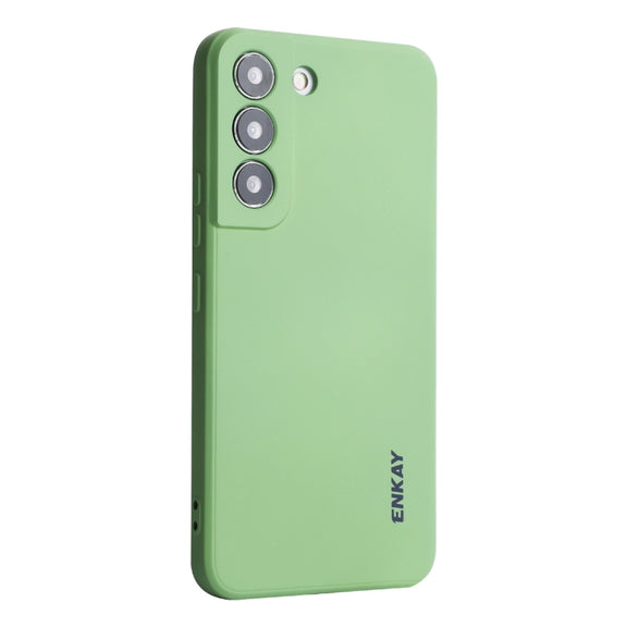 For Samsung Galaxy S24 5G ENKAY Liquid Silicone Soft Shockproof Phone Case(Light Green)
