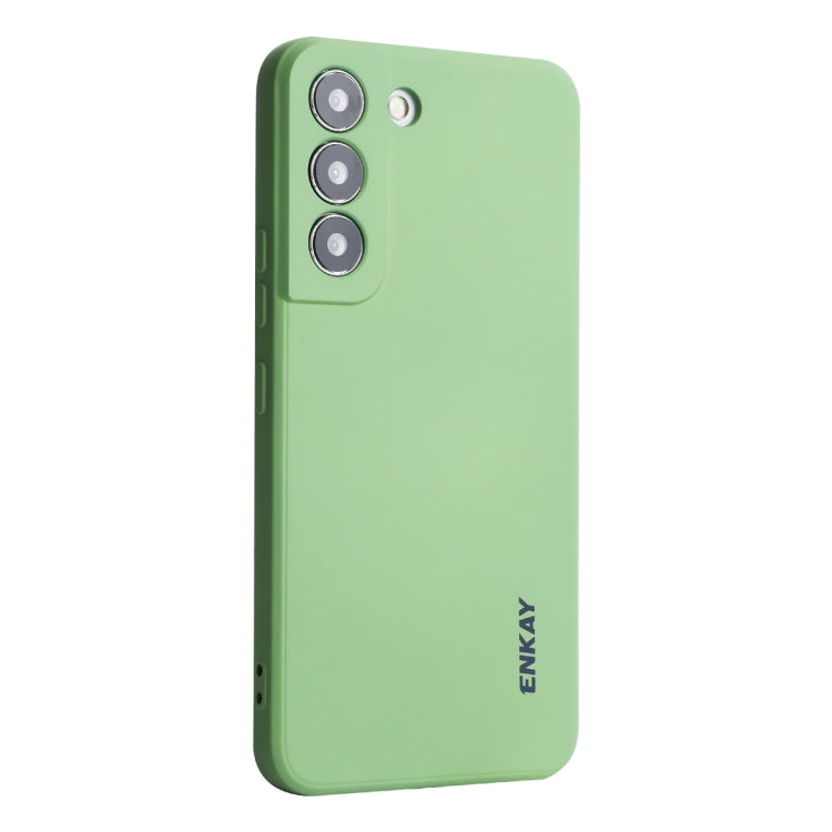 For Samsung Galaxy S25+ 5G ENKAY Liquid Silicone Soft Shockproof Phone Case(Light Green)