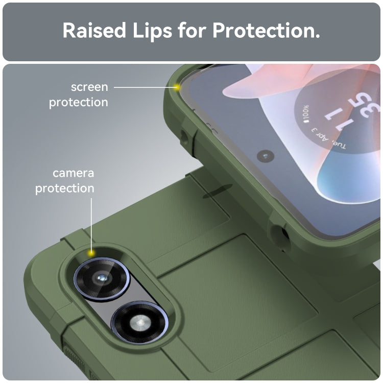 For Motorola Moto G Play 2024 Full Coverage Shockproof TPU Phone Case(Army Green)