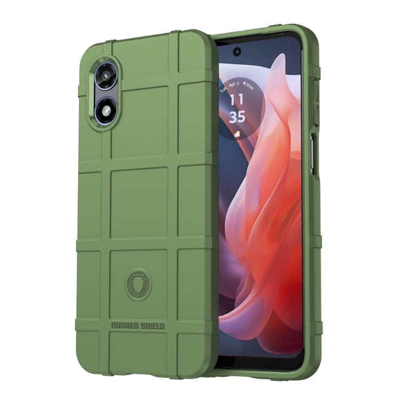 For Motorola Moto G Play 2024 Full Coverage Shockproof TPU Phone Case(Army Green)