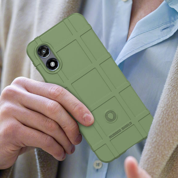 For Motorola Moto G Play 2024 Full Coverage Shockproof TPU Phone Case(Army Green)
