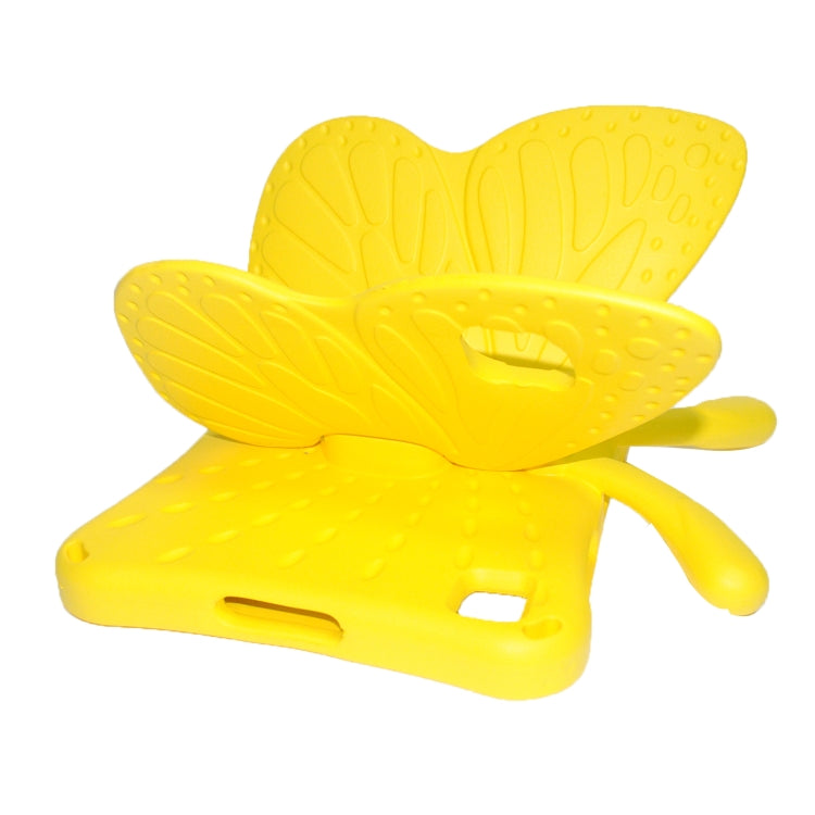 For Honor Pad X8 / X6 /7 Butterfly Bracket Kids EVA Shockproof Tablet Case(Yellow)
